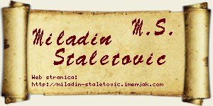 Miladin Staletović vizit kartica